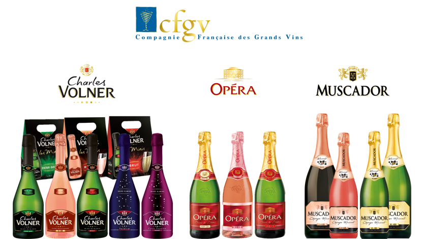 Les gammes de produits de vins et champagnes de la Compagnie Française des Grands Vins
