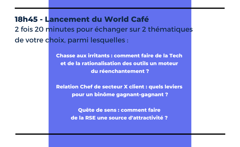 18h45 : lancement World Café